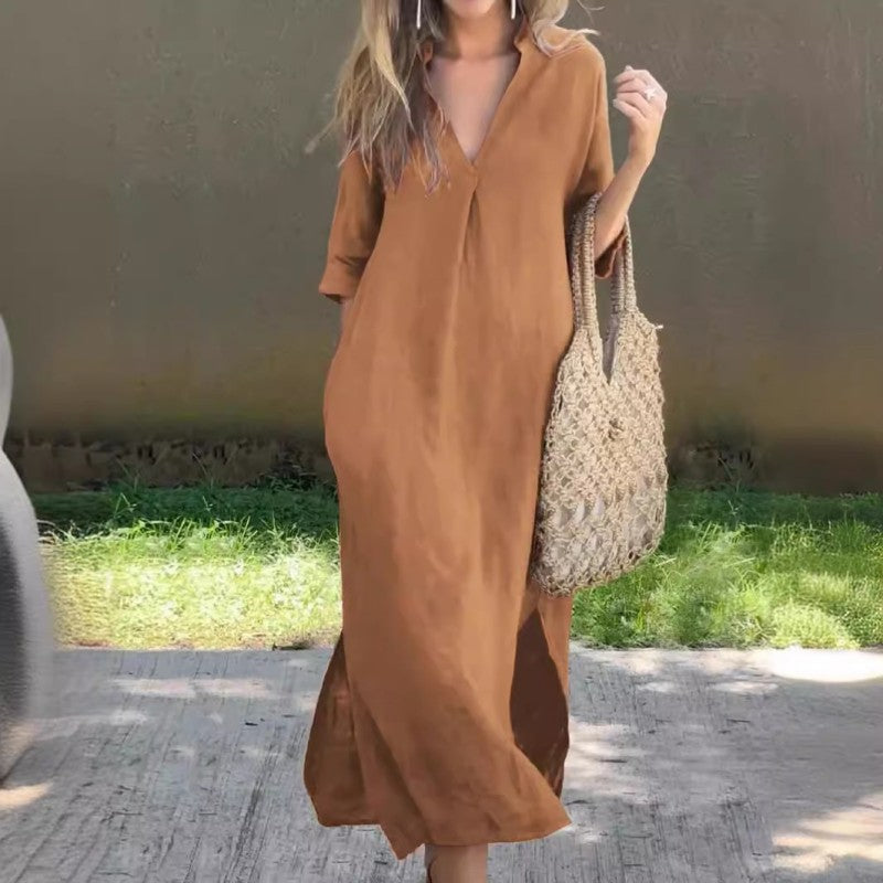 DELILAH – ROCHIE DE SEARĂ ELEGANTĂ CU DECUPAJ ÎN V
