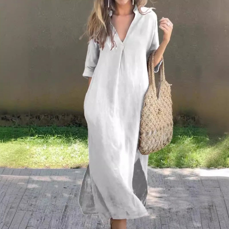 DELILAH – ROCHIE DE SEARĂ ELEGANTĂ CU DECUPAJ ÎN V