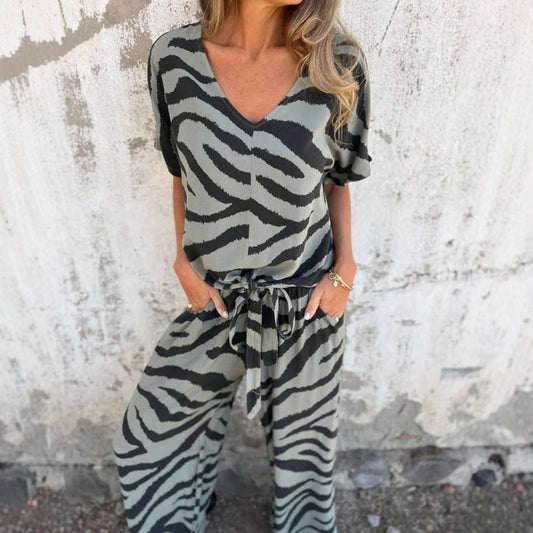 Evelina | Bluză și Pantaloni cu Model Zebra