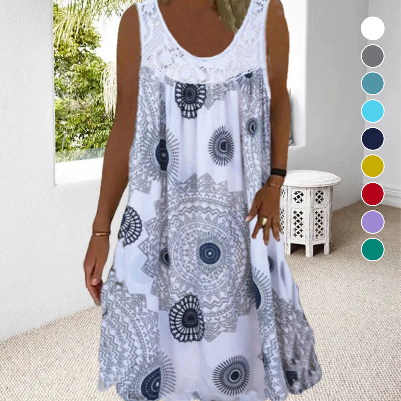 MARISSA – ROCHIE MIDI FĂRĂ MÂNECI CU BRIZĂ COSTIERĂ