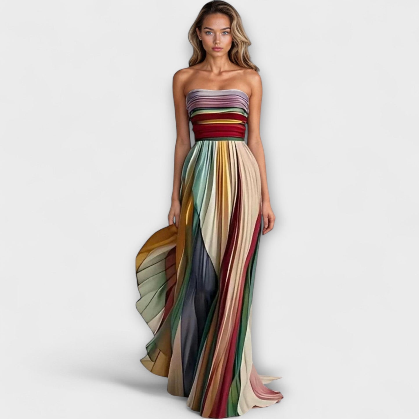 AVERY – ROCHIE FĂCUTĂ DIN PLISAT ÎN CULORI ALE CURCUBEULUI