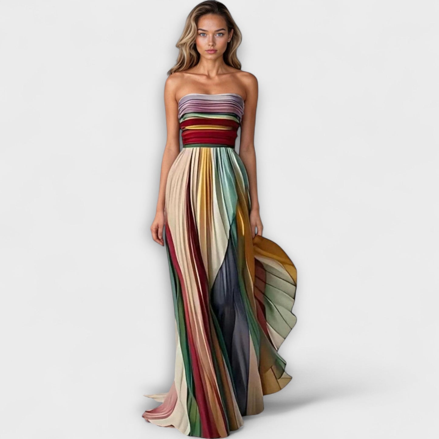 AVERY – ROCHIE FĂCUTĂ DIN PLISAT ÎN CULORI ALE CURCUBEULUI