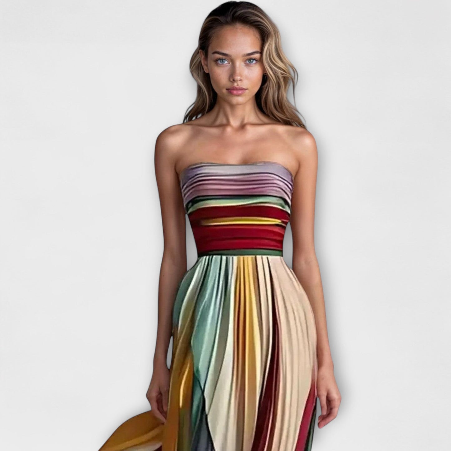 AVERY – ROCHIE FĂCUTĂ DIN PLISAT ÎN CULORI ALE CURCUBEULUI