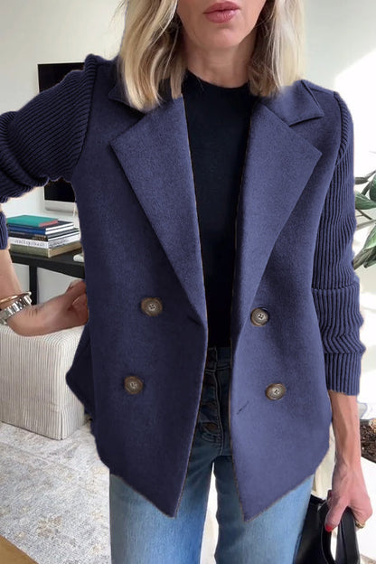Freya - Blazer Elegant cu Mâneci Tricotate