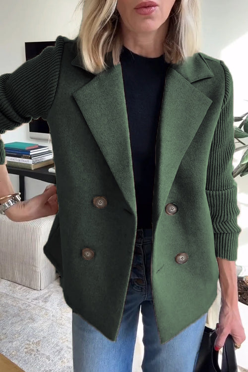 Freya - Blazer Elegant cu Mâneci Tricotate