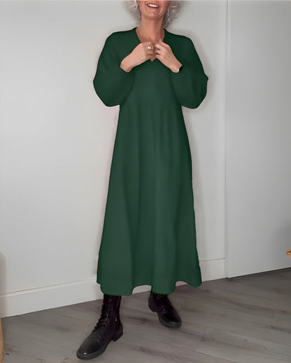AMANDA – ROCHIE MAXI ELEGANTĂ CU MÂNECI LUNGI ȘI DECOLTEU ÎN V