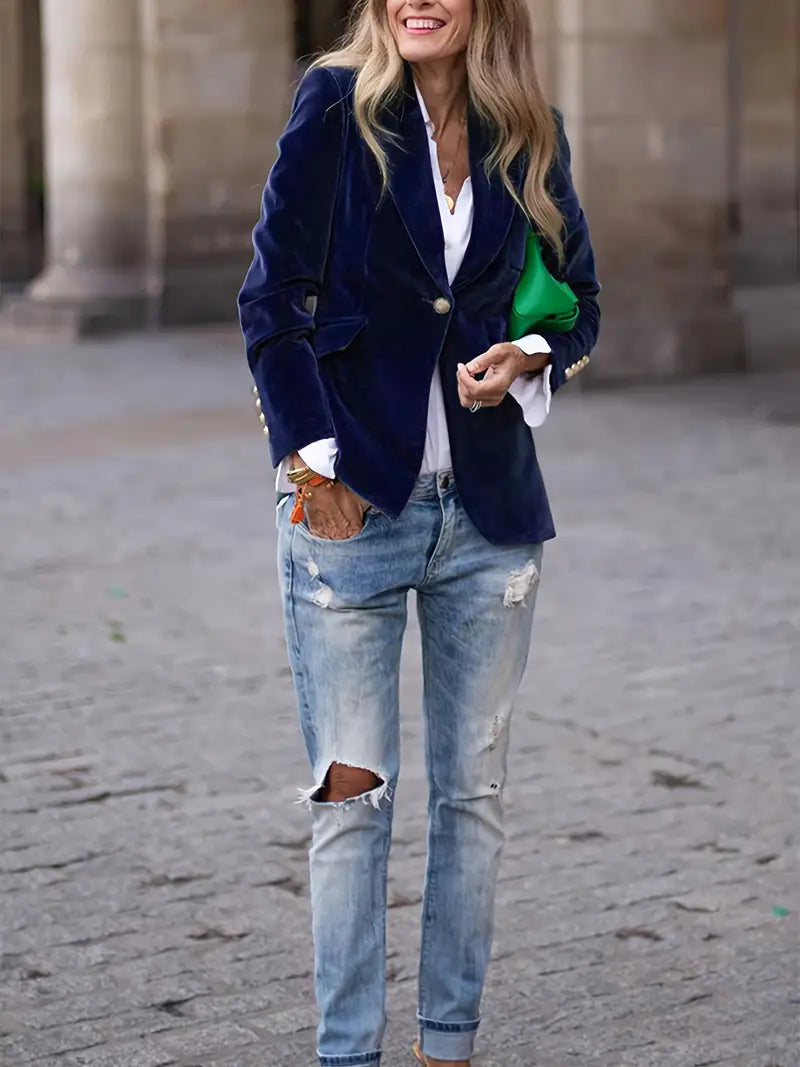 Savannah – Blazer Elegant din Catifea