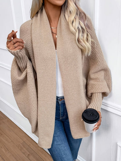 Zinnia - Cardigan Tricotat cu Mâneci Tip Pânză