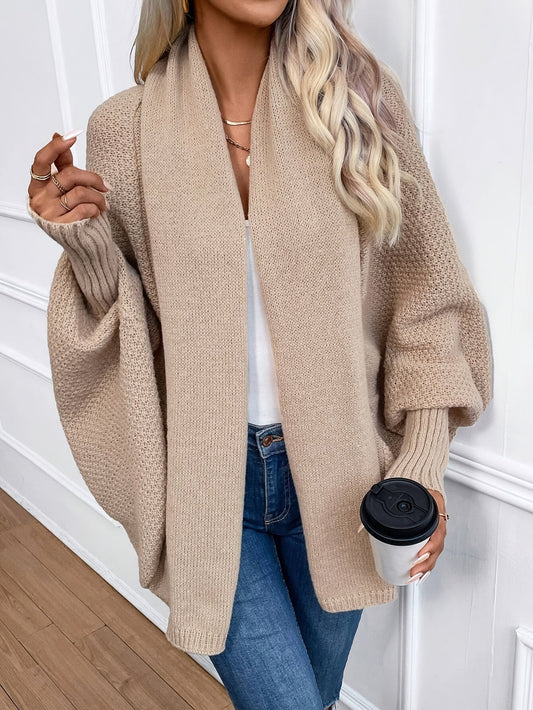 Zinnia - Cardigan Tricotat cu Mâneci Tip Pânză