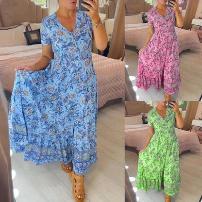 Ophelia | Rochie cu imprimeu floral și decolteu în V