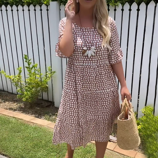 Stella - Rochie Midi de Vară cu Puncte