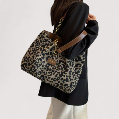 EDISONA | Geantă de cumpărături cu model de leopard