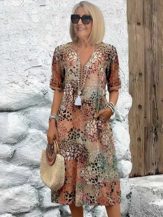 Isabella – Rochie Vibrantă de Lungime Medie