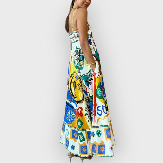 ISLA – ROCHIE SLIP CU IMPRIMEU GRAFFITI GEOMETRIC ȘIC