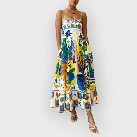 ISLA – ROCHIE SLIP CU IMPRIMEU GRAFFITI GEOMETRIC ȘIC