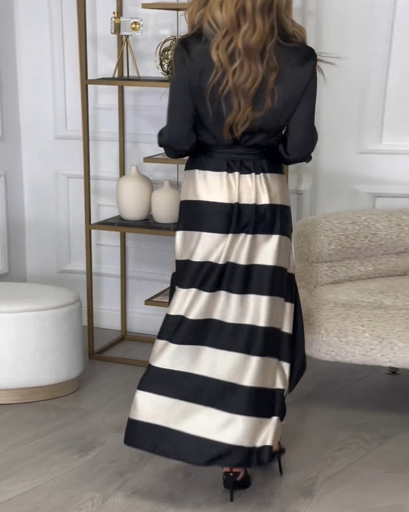 Ariana - Rochie Elegantă cu Dungi