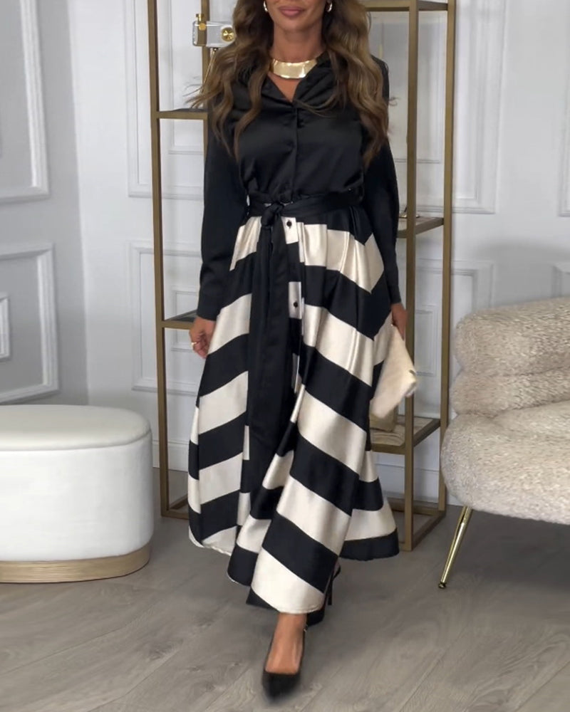 Ariana - Rochie Elegantă cu Dungi