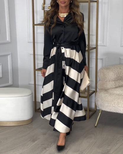 Ariana - Rochie Elegantă cu Dungi