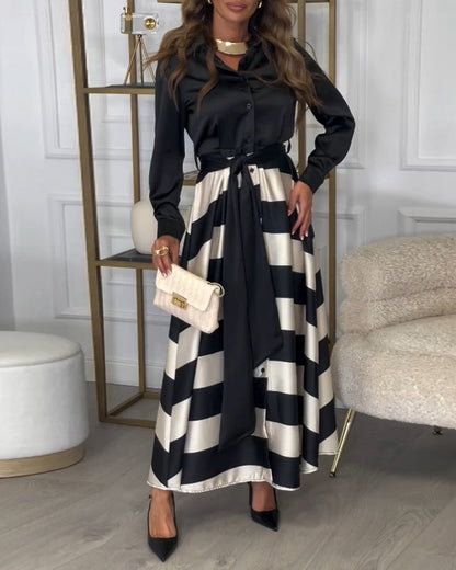 Ariana - Rochie Elegantă cu Dungi