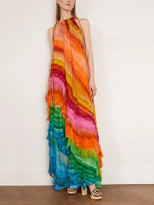 LUNA – ROCHIE CU VOLANE IRIS ÎN MULTICOLOR