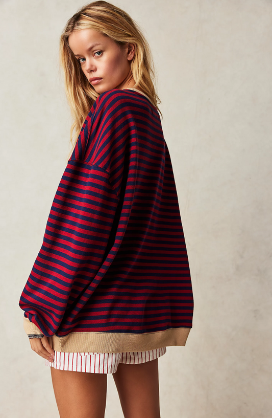 Manie - Pulover oversized cu dungi