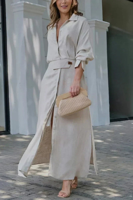 Eulalia | Rochie Maxi din Bumbac și In
