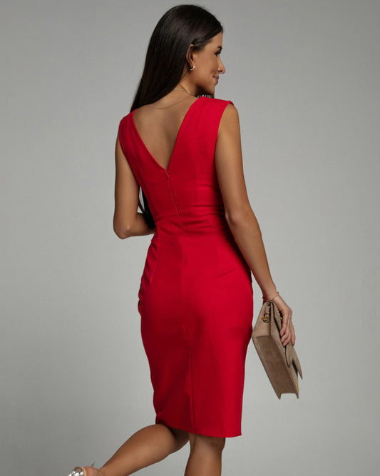 Sophia | Rochie Elegantă cu Decolteu în V și Fendă