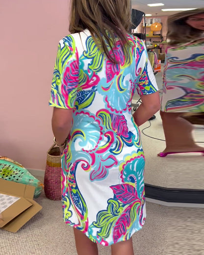 Rochie Slim Fit Cu Imprimare