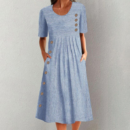 CALLIE – ROCHIE MIDI DIN BUMBAC CU DUNGHI CLASICE