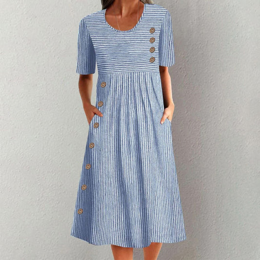CALLIE – ROCHIE MIDI DIN BUMBAC CU DUNGHI CLASICE