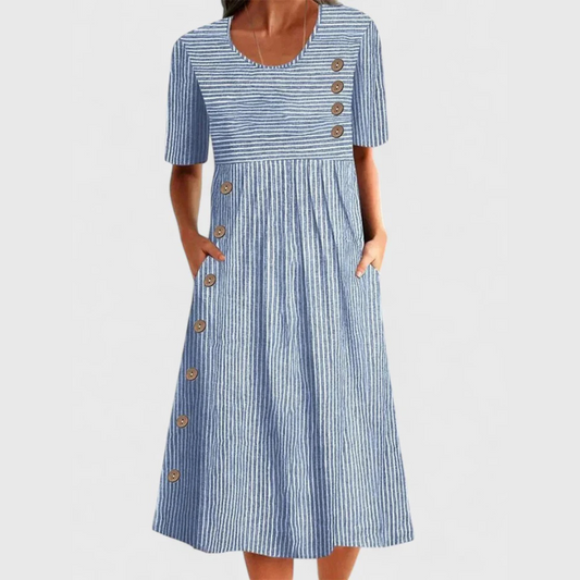 CIELO – ROCHIE MIDI CU DUNGĂ ȘI BUTOANE DE ȚINUTĂ