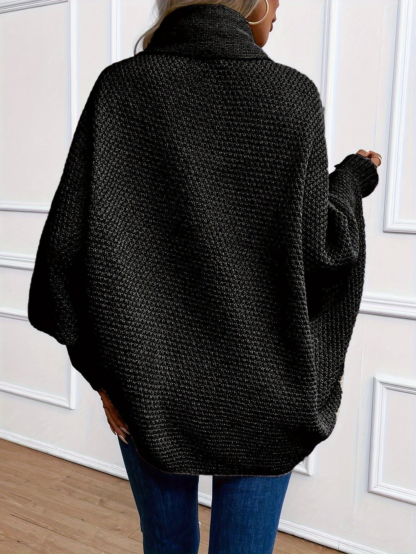 Zinnia - Cardigan Tricotat cu Mâneci Tip Pânză