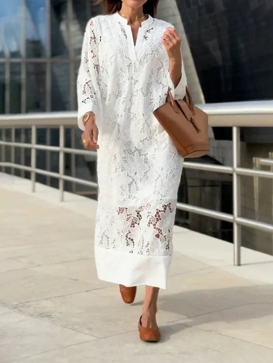 ALINA – ROCHIE ALBĂ DIN DANTELĂ ELEGANTĂ