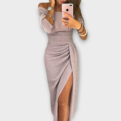 Amelia | Rochie Elegantă cu Umeri Decupați