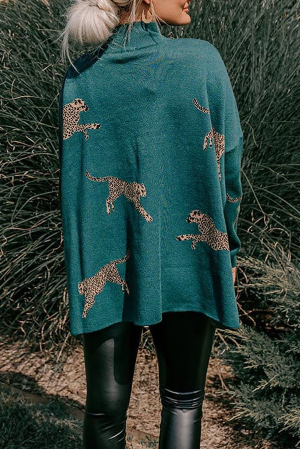 VIDA – BLUZĂ CASUAL VINTAGE CU IMPRIMEU TIGRU ȘI LEOPARD