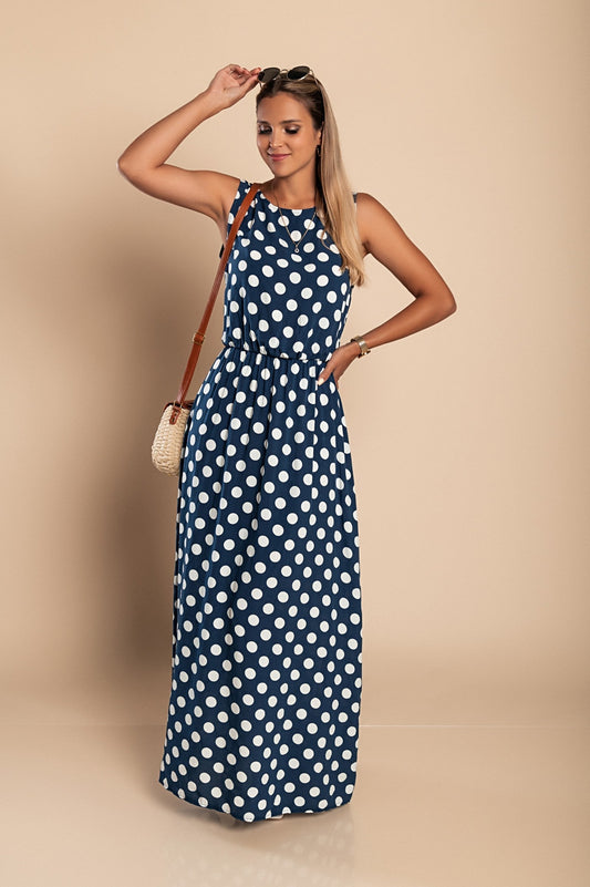 Amber | Rochie lungă cu buline