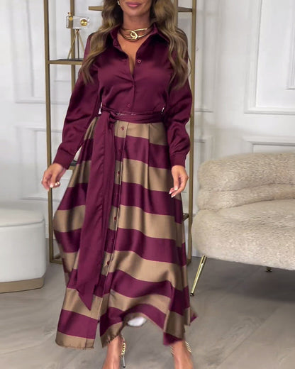 Ariana - Rochie Elegantă cu Dungi