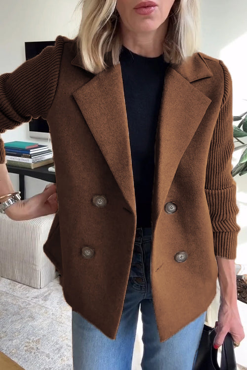 Freya - Blazer Elegant cu Mâneci Tricotate