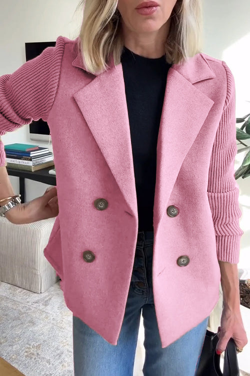 Freya - Blazer Elegant cu Mâneci Tricotate