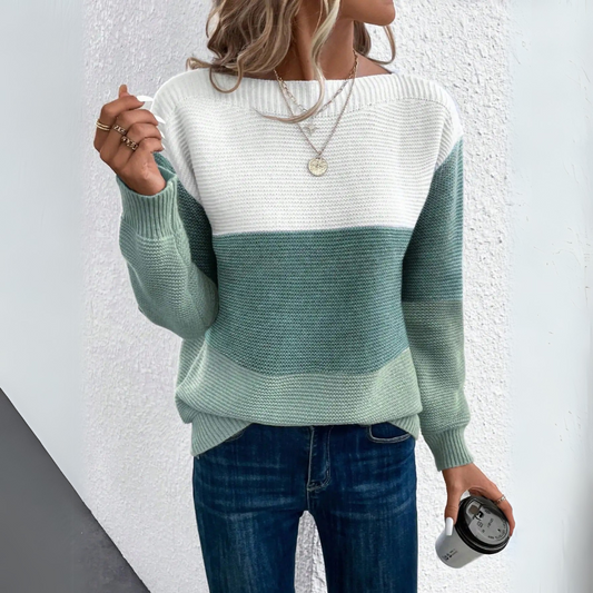 SARRA | Pulover elegant din patchwork