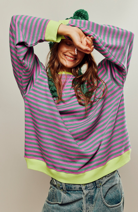 LINDA - PULOVER STRIAT OVERSIZED