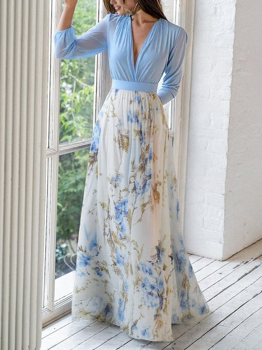 AURORA – ROCHIE MAXI ELEGANȚĂ ÎNFLORITĂ DIN CER
