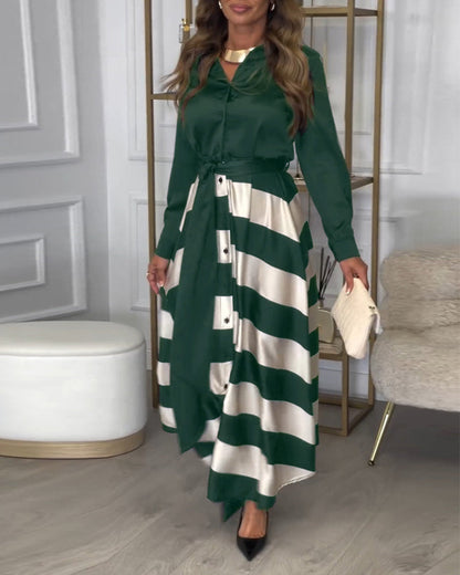 Ariana - Rochie Elegantă cu Dungi