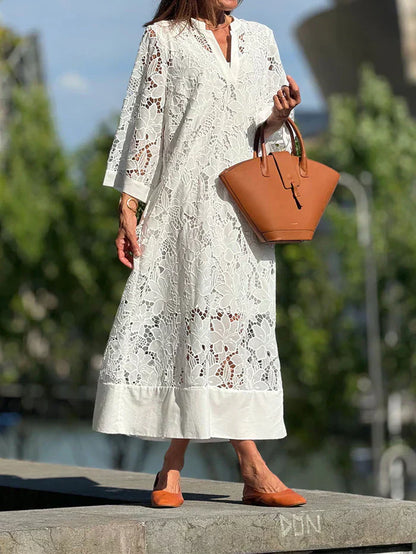 ALINA – ROCHIE ALBĂ DIN DANTELĂ ELEGANTĂ
