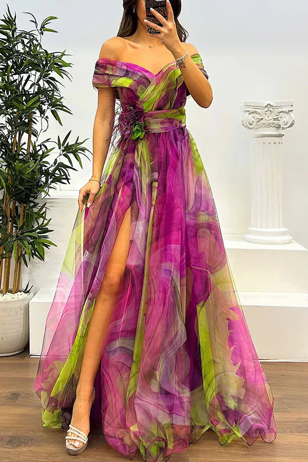 Aurora | Rochie Maxi Off-Shoulder Uimitoare