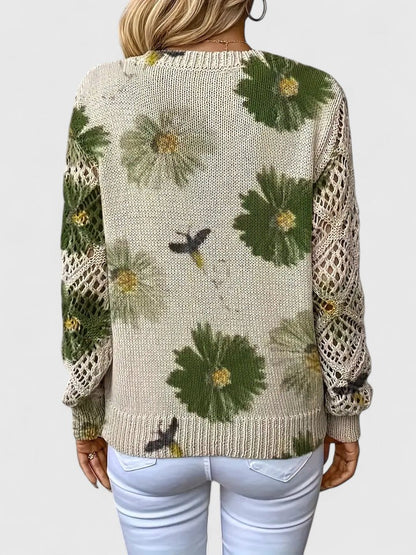 Melania | Pulover elegant cu model floral