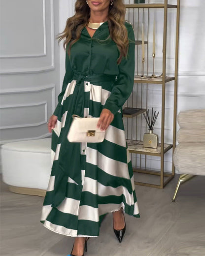 Ariana - Rochie Elegantă cu Dungi
