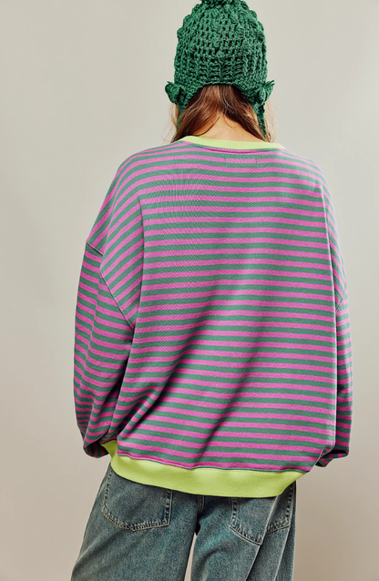 LINDA - PULOVER STRIAT OVERSIZED