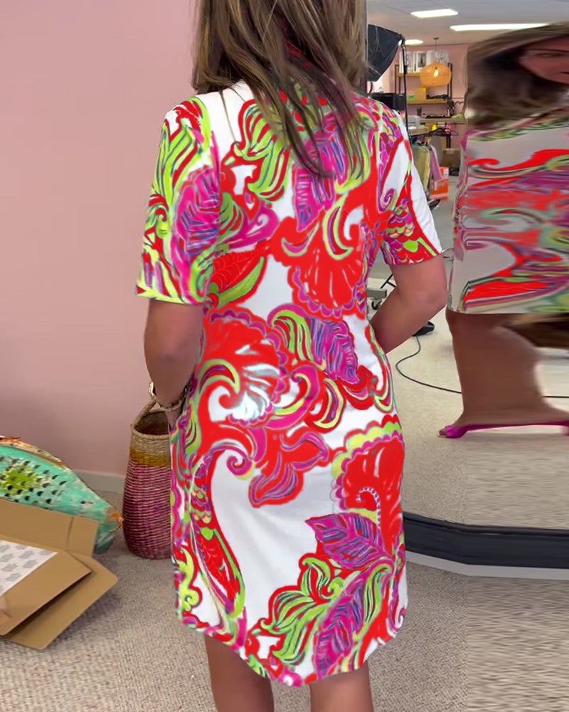 Rochie Slim Fit Cu Imprimare