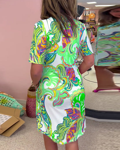 Rochie Slim Fit Cu Imprimare